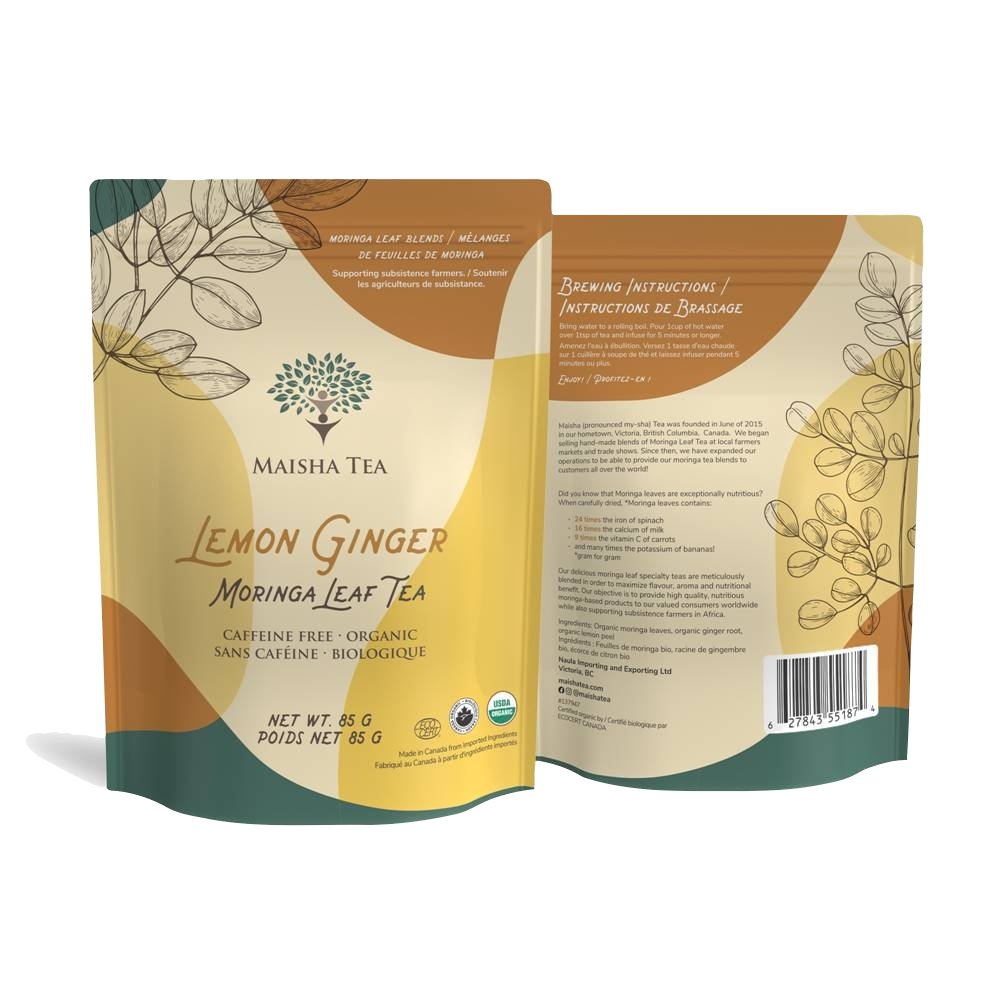 Lemon Ginger Moringa Leaf Tea - Maisha Tea